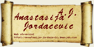 Anastasija Jordačević vizit kartica